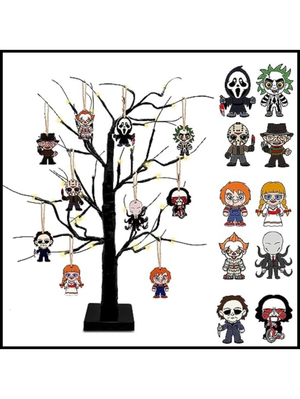Horror Movie Wooden Ornaments 10 Pack Hanging Halloween Christmas Decor